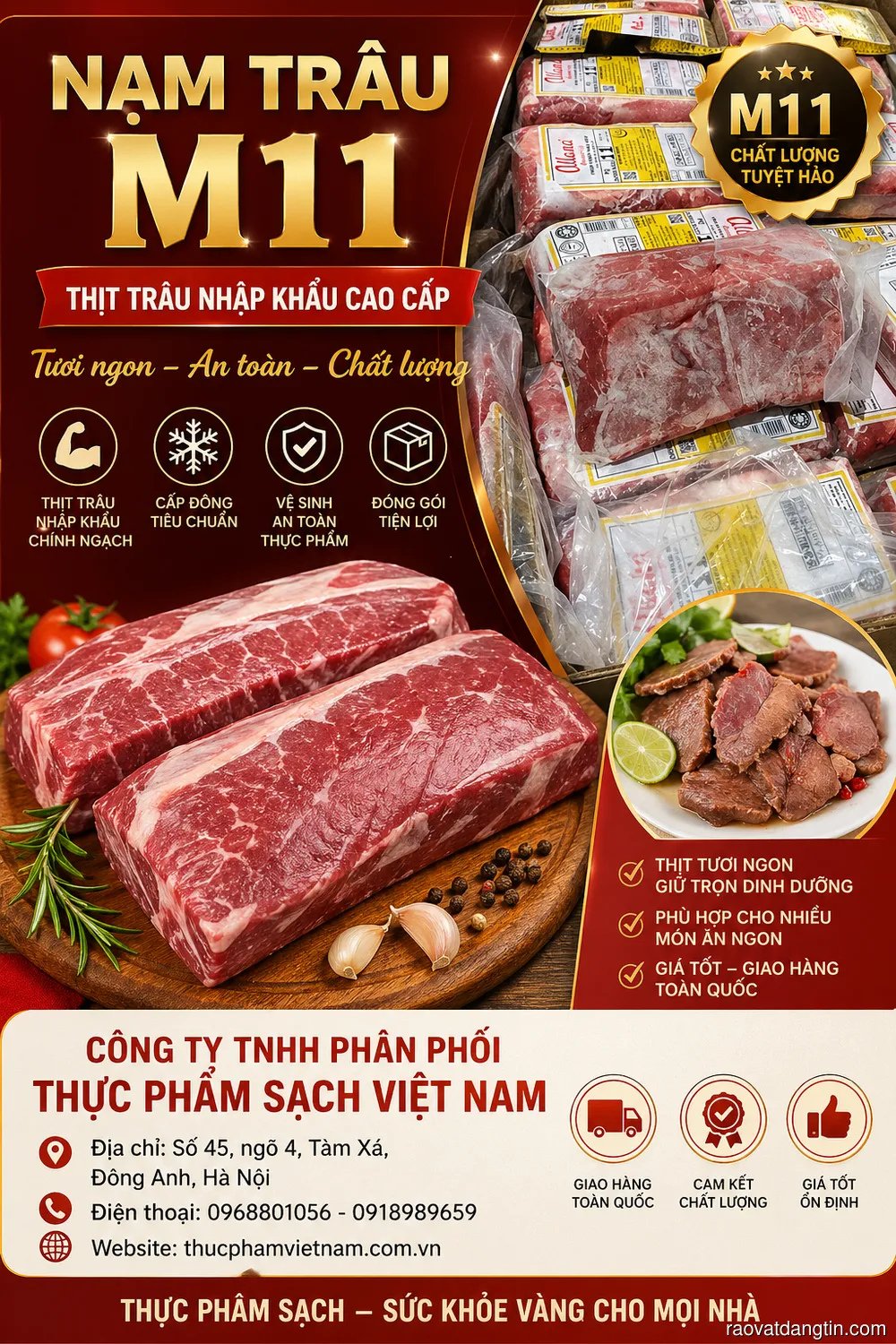 Thịt nạm trâu đông lạnh – thực phẩm hot hiện nay