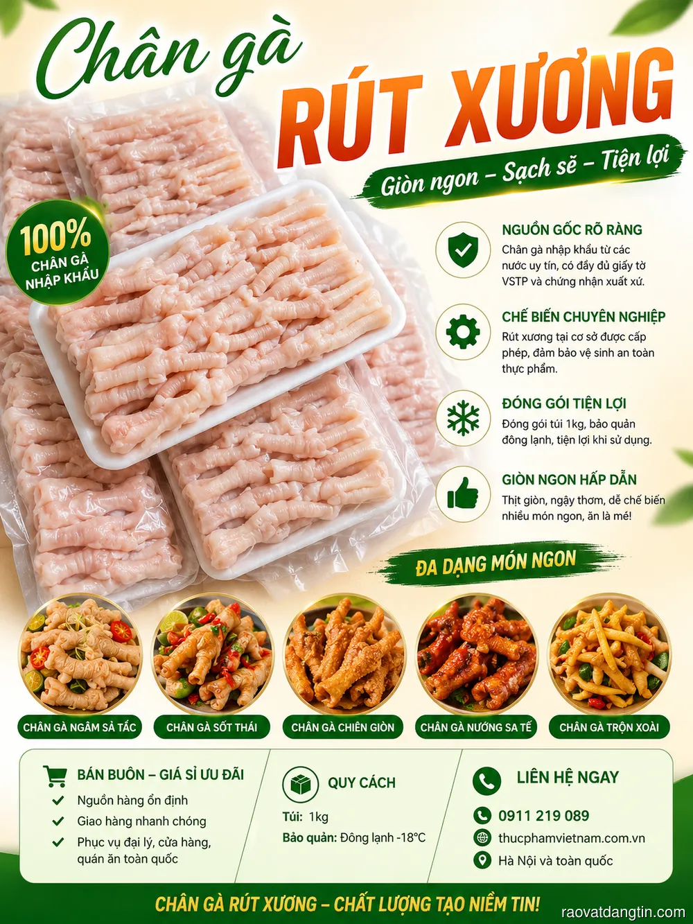 Chân gà rút xương sốt Thái chua cay chuẩn vị ăn vặt