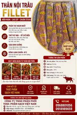 Thịt thăn nội trâu đông lạnh giao hàng toàn quốc