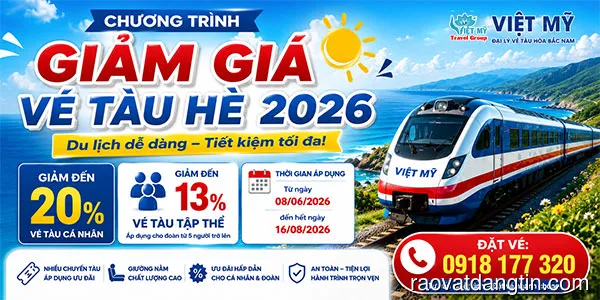 Chương trình giảm giá vé tàu Hè 2026