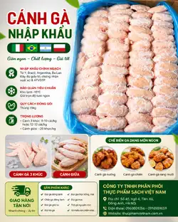 Cung Cấp Cánh Gà Khúc Giữa Cho Nhà Hàng, Quán Ăn