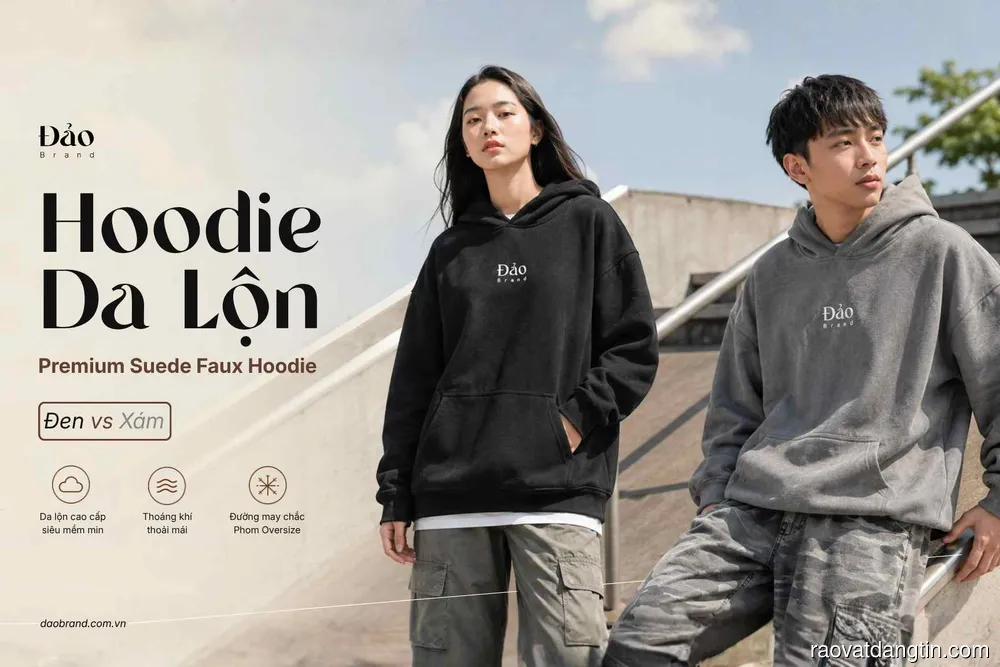 Có những ngày lười biếng, mình chỉ muốn trốn vào một chiếc hoodie da lộn.